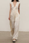 Mutedance 25 Spring/Summer Deep V-neck Pleated Dress MD-MD25SS25-HOARY MD25SS24